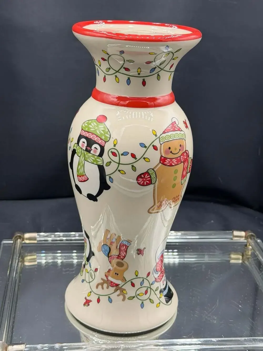 Temp-tations by Tara Winter Whimsy Ceramic Reversible Vase and Candle Holder